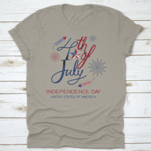 4Th Of July Independence Day Lettering Design United States Of America